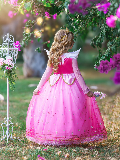 Sleeping Beauty Aurora Princess Dress Up Costume Set - Birthday, Party, Christmas, Holiday Gift