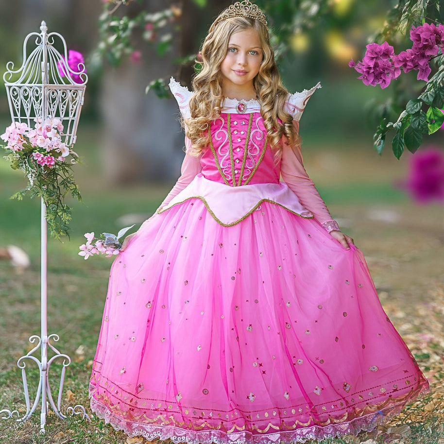Sleeping Beauty Aurora Princess Dress Up Costume Set - Birthday, Party, Christmas, Holiday Gift
