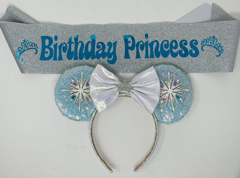 Elsa-Inspired Ice Queen Dress-Up Set for Girls – Glimmering Sequins Costume Gown with Detachable Snowflake Cape