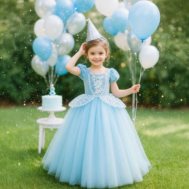 Cinderella-Inspired Gown – Lace Bodice & Tulle Skirt