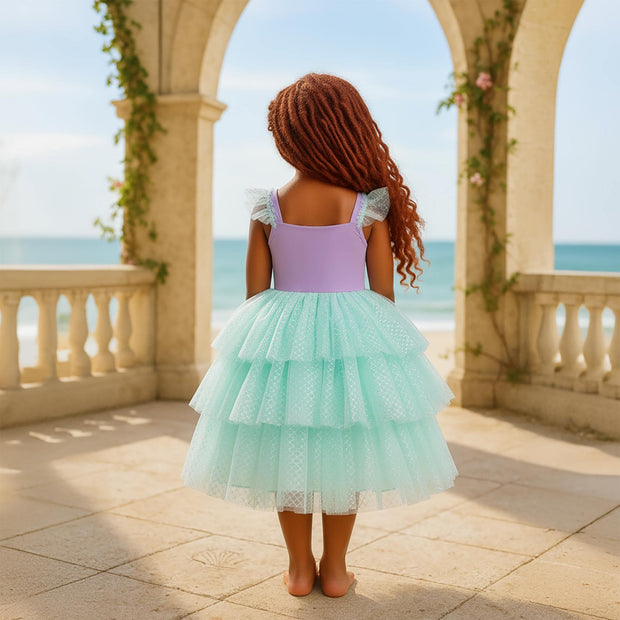 Little Mermaid Ariel Inspired Princess Dress Up Costume Set - Birthday, Party, Christmas, Holiday Gift