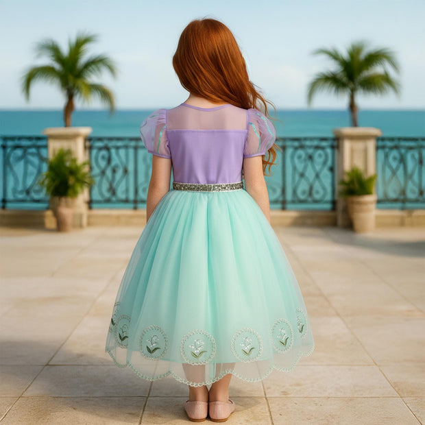 Little Mermaid Ariel Inspired Princess Dress Up Costume Set - Birthday, Party, Christmas, Holiday Gift