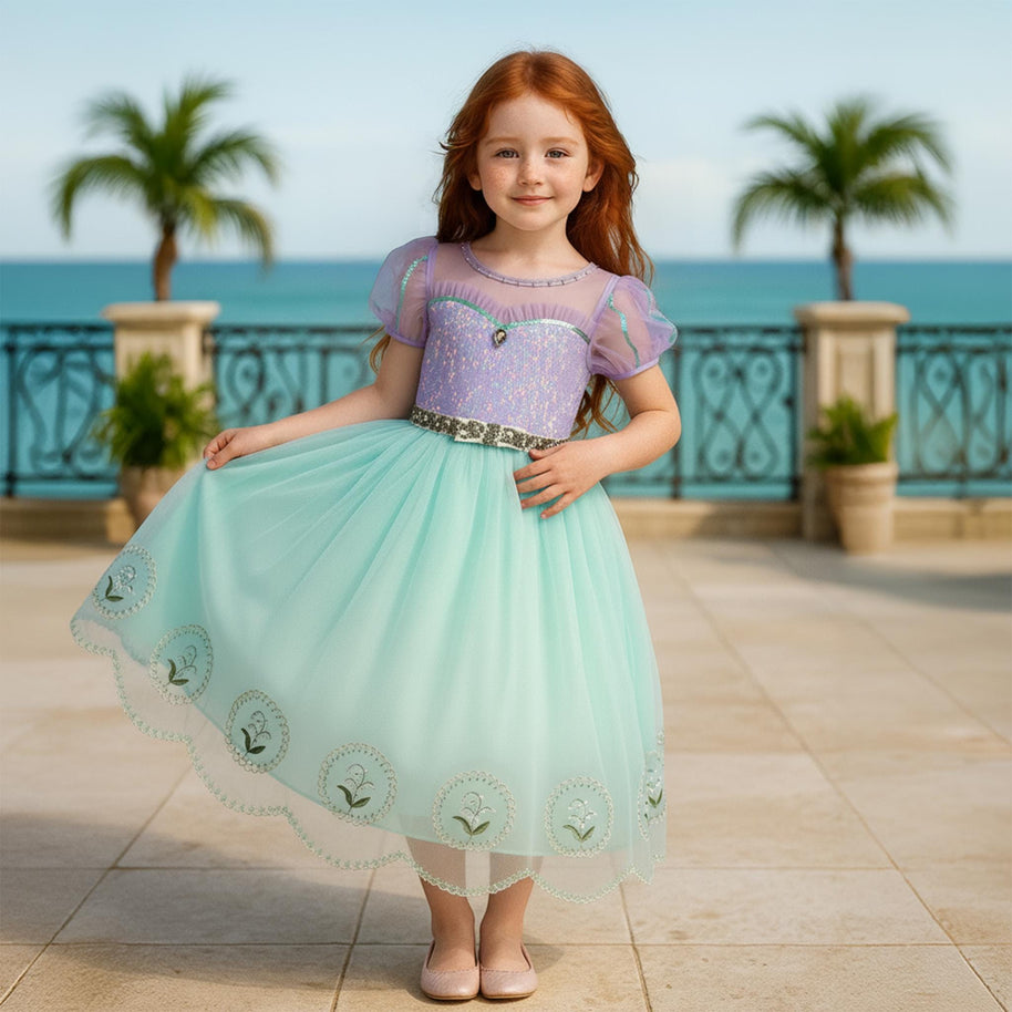 Little Mermaid Ariel Inspired Princess Dress Up Costume Set - Birthday, Party, Christmas, Holiday Gift