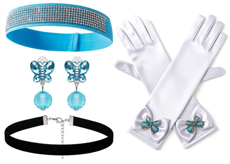 Cinderella-Inspired Blue Gown – Sequined Accents & Lace Bodice