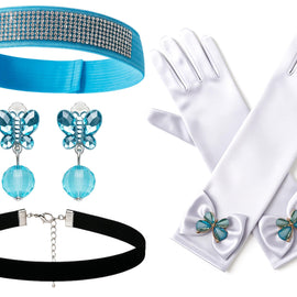 Cinderella-Inspired Blue Gown – Sequined Accents & Lace Bodice