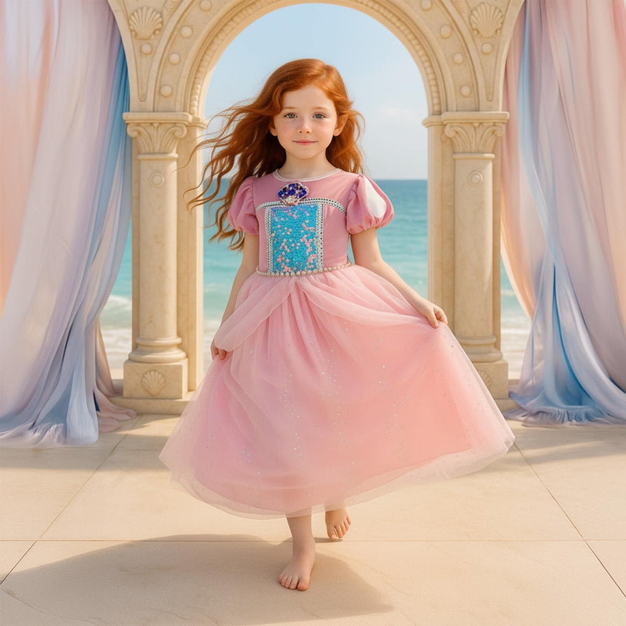 Little Mermaid Ariel Inspired Princess Dress Up Costume Set - Birthday, Party, Christmas, Holiday Gift