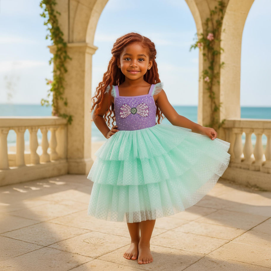 Little Mermaid Ariel Inspired Princess Dress Up Costume Set - Birthday, Party, Christmas, Holiday Gift