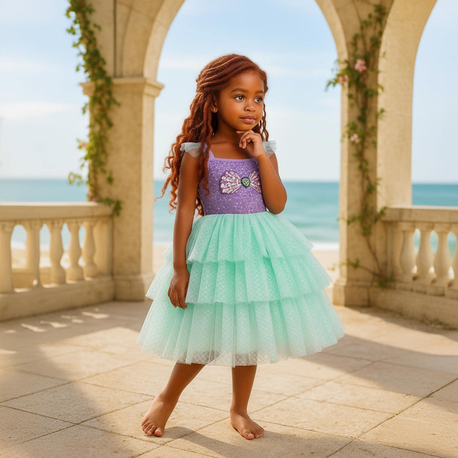 Little Mermaid Ariel Inspired Princess Dress Up Costume Set - Birthday, Party, Christmas, Holiday Gift