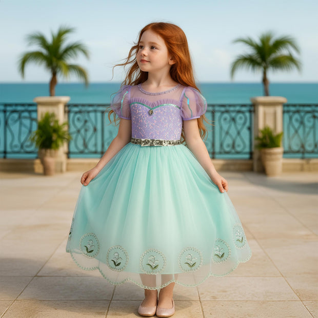 Little Mermaid Ariel Inspired Princess Dress Up Costume Set - Birthday, Party, Christmas, Holiday Gift