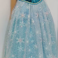 Elsa-Inspired Ice Queen Dress-Up Set for Girls – Glimmering Sequins Costume Gown with Detachable Snowflake Cape