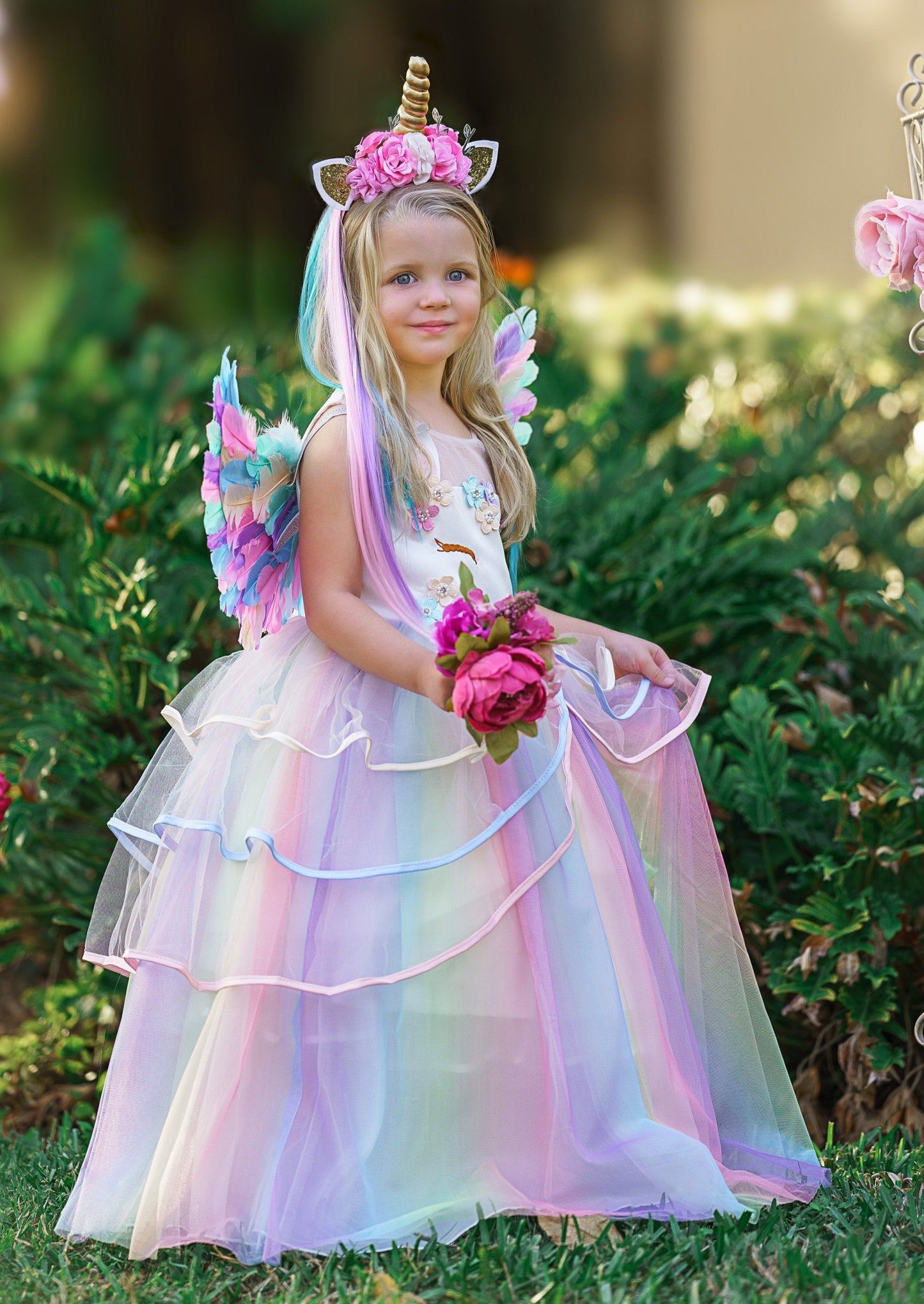 READY TO SHIP Unicorn Rainbow Dress Tutu Dress Unicorn Tulle Dress .