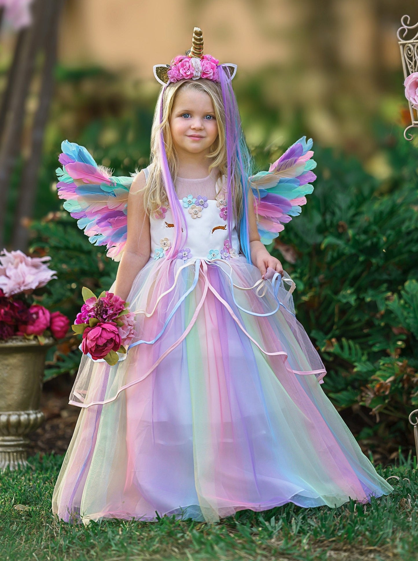 READY TO SHIP Unicorn Rainbow Dress Tutu Dress Unicorn Tulle Dress .