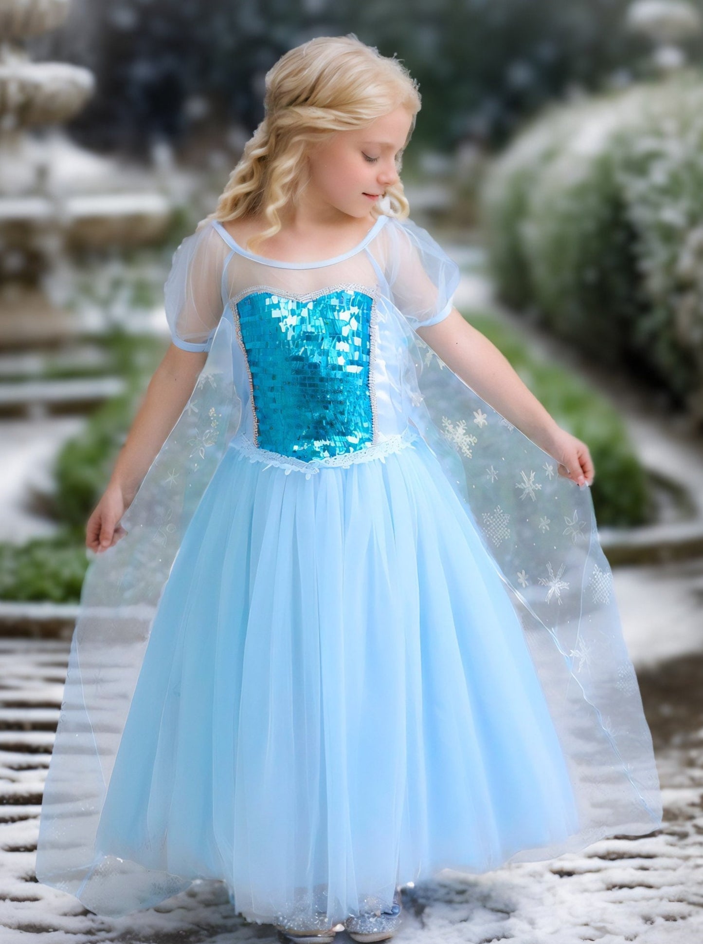 Ice Queen Princess Dress Up Costume Set for Girls - Inspired by Frozen's Elsa